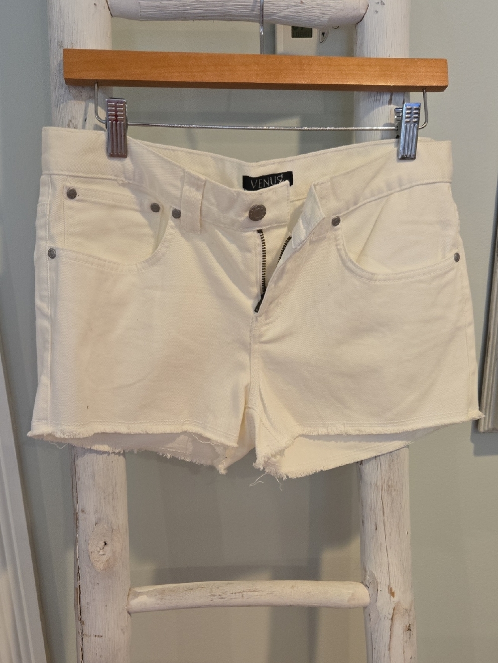 VENUS White Denim Cutoff Shorts Size 8